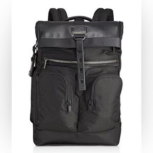 TUMI Alpha Bravo London Roll Top Backpack. Stylish Black Men's Backpack